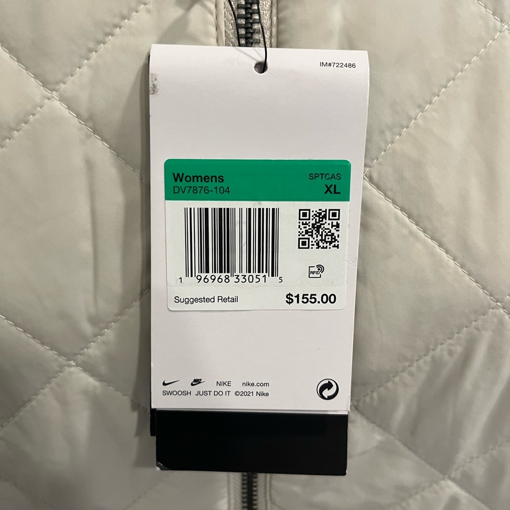 Nike Sportswear Women's REVERSIBLE Varsity Bomber Jacket Beige XL - Picture 9 of 9